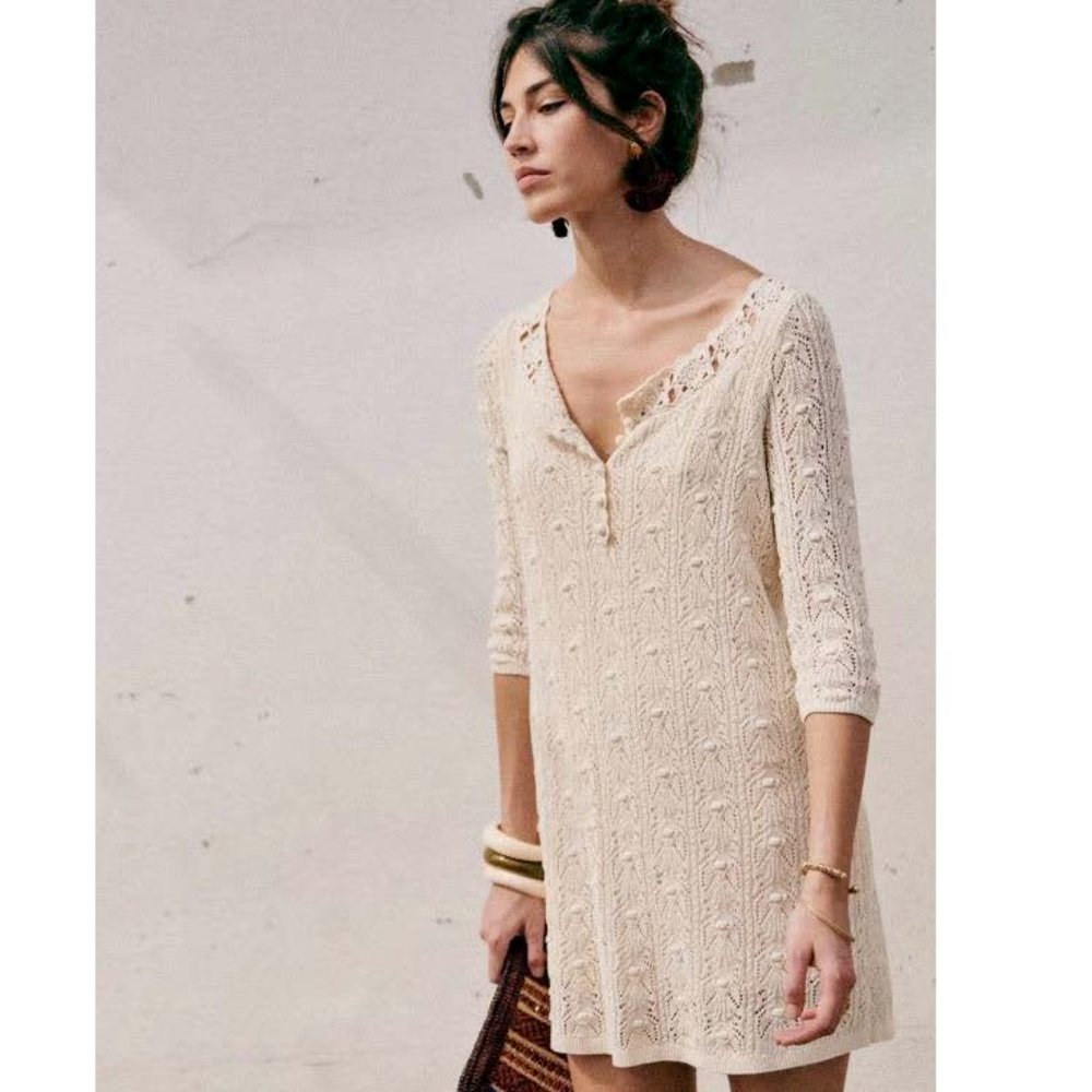 Sezane Senja Dress Cream